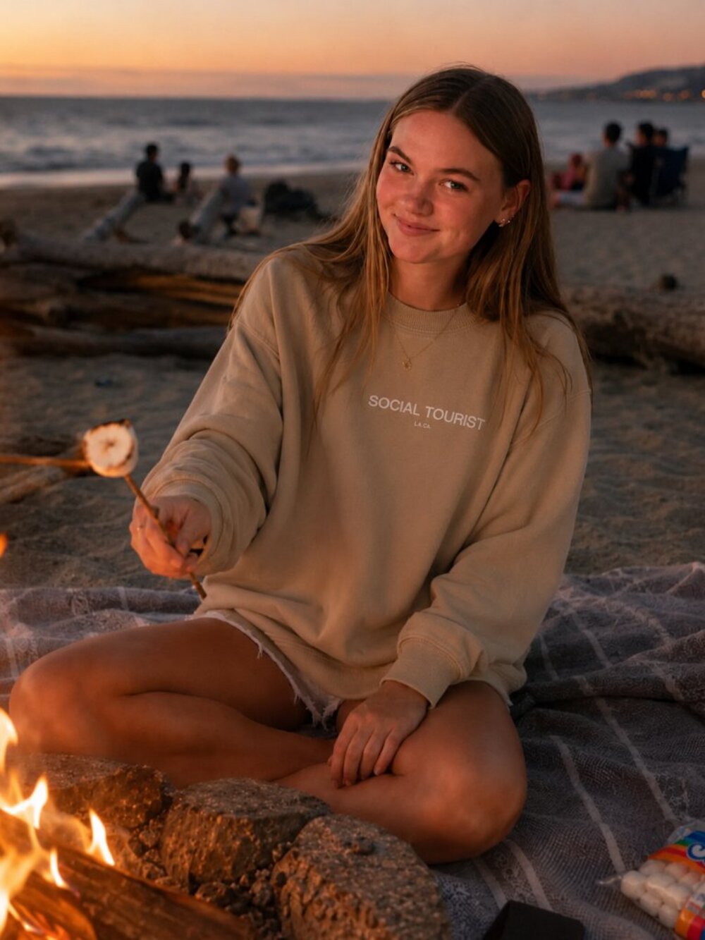 Social Tourist L.A. Co. Oversized Fleece Sweatshirt – Size Medium- well loved